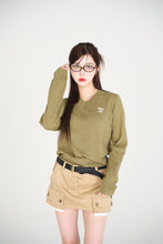 画像をギャラリービューアに読み込む, vneck logo embroidery knit