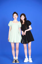 画像をギャラリービューアに読み込む, puff sleeve mini dress