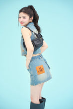 画像をギャラリービューアに読み込む, denim mini skirt