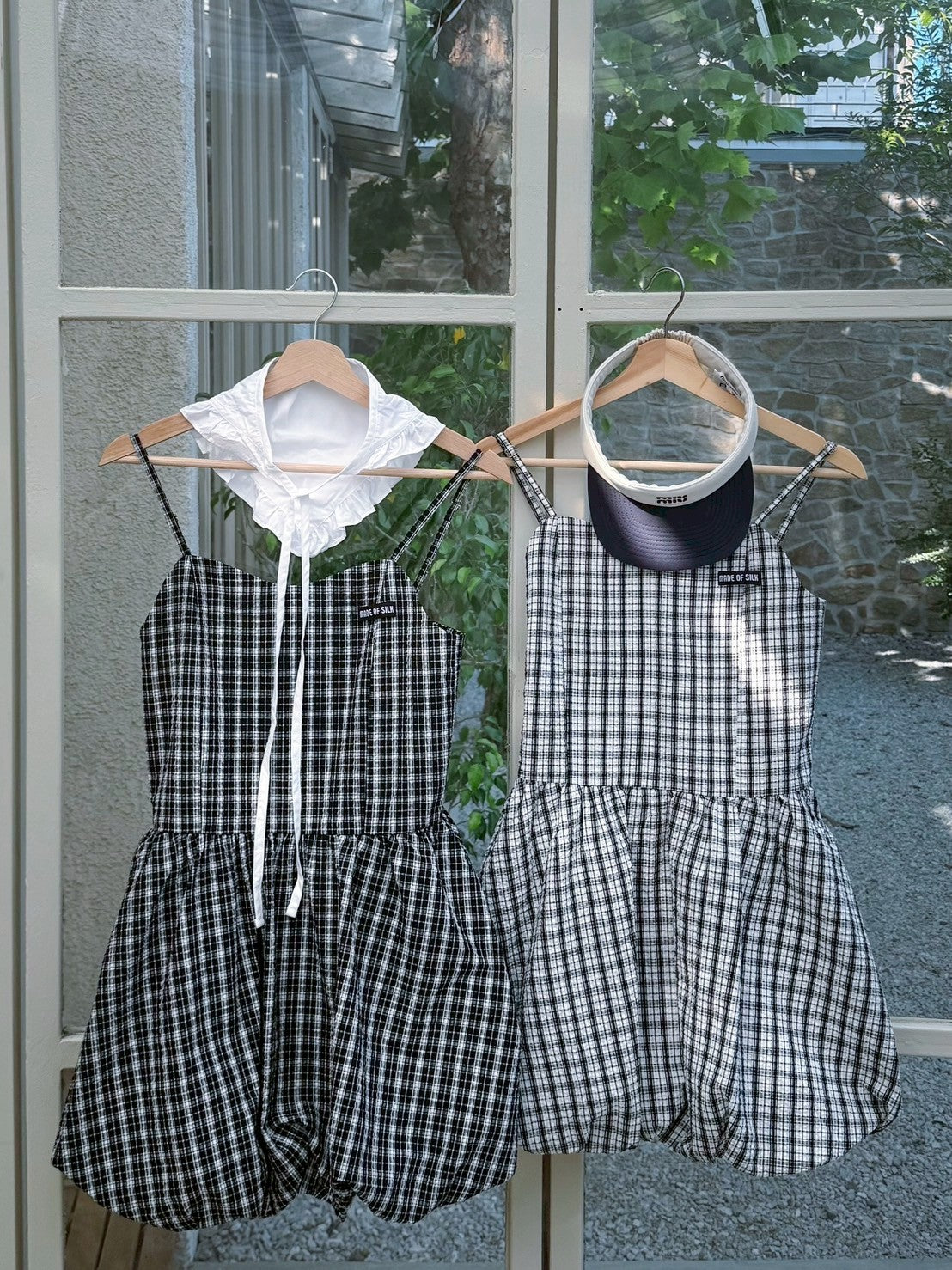 amrge check ribbon cami onepiece amerge】ruffle ribbon maxi onepiece