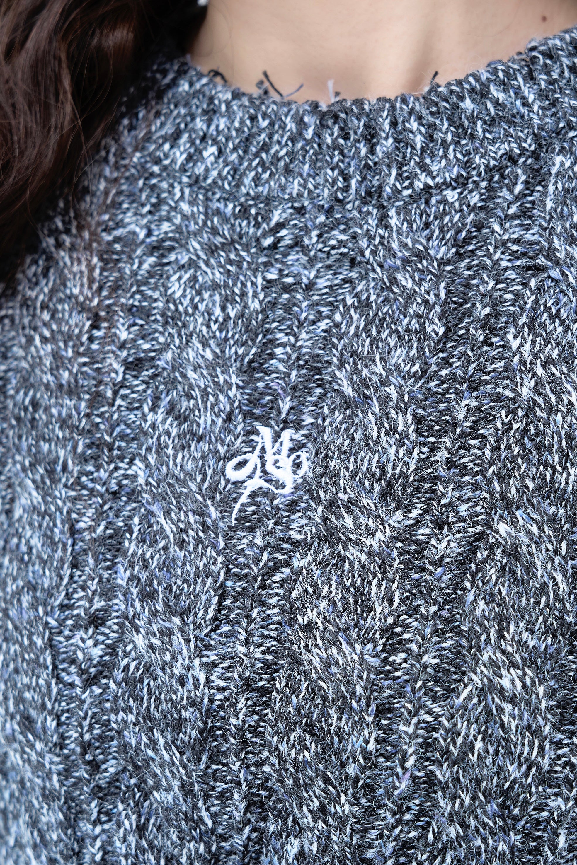 long sleeve mix knit – made of silk