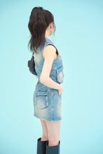 画像をギャラリービューアに読み込む, denim mini skirt
