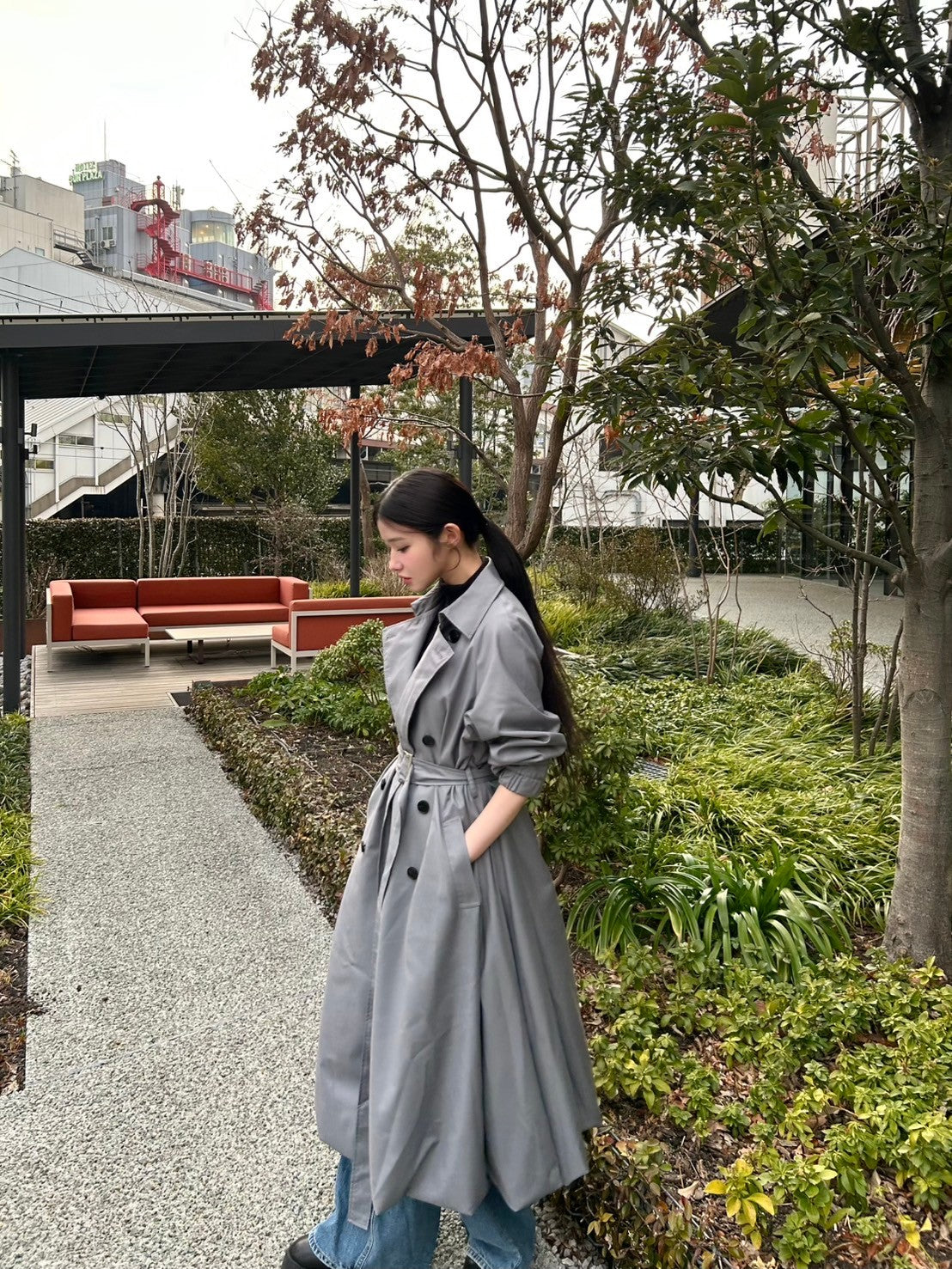 trench coat dress – made of silk