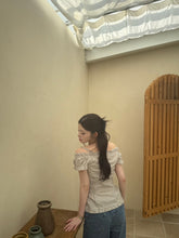画像をギャラリービューアに読み込む, check off-shoulder blouse
