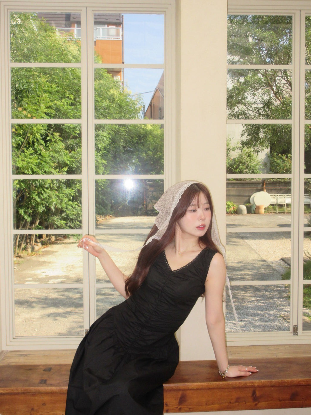 gathered long one-piece